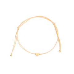 Handmade Minimalist Gold Heart Bracelet for Women Adjustable Weave Braided Rope Bracelets Simple Cuff Jewelry Accessories Cordao